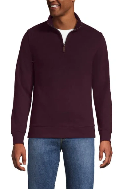 Lands' End Bedford Rib Quarter Zip Sweater In Burgundy