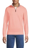Lands' End Bedford Rib Quarter Zip Sweater In Crisp Peach Heather