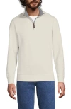 Lands' End Bedford Rib Quarter Zip Sweater In Light Stone
