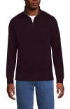 Lands' End Bedford Rib Quarter Zip Sweater In Midnight Plum