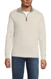 Lands' End Bedford Rib Quarter Zip Sweater In Neutral