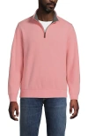 Lands' End Bedford Rib Quarter Zip Sweater In Pink