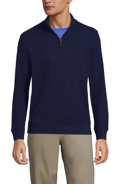 Lands' End Bedford Rib Quarter Zip Sweater In Radiant Navy