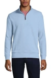 Lands' End Bedford Rib Quarter Zip Sweater In Soft Blue Haze