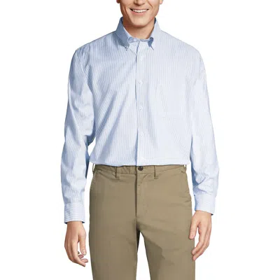 Lands' End Traditional Fit Solid No Iron Supima Oxford Dress Shirt In Blue