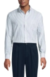 Lands' End Big And Tall Traditional Fit Pattern No Iron Supima Oxford Dress Shirt In Blue