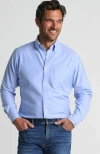 Lands' End Big And Tall Traditional Fit Pattern No Iron Supima Oxford Dress Shirt In Blue