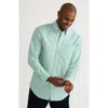 Lands' End Big And Tall Traditional Fit Pattern No Iron Supima Oxford Dress Shirt In Green