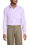 Lands' End Big And Tall Traditional Fit Pattern No Iron Supima Oxford Dress Shirt In Purple