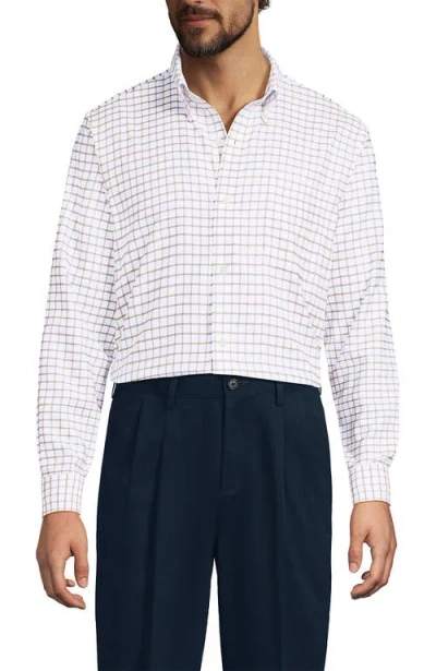 Lands' End Traditional Fit Solid No Iron Supima Oxford Dress Shirt In White