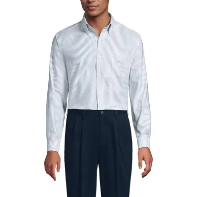 Lands' End Traditional Fit Solid No Iron Supima Oxford Dress Shirt In White