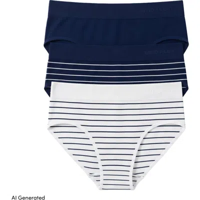 Lands' End Bikini Brief Cotton Comfort Seamless Basics 3 Pack Panties In Multi