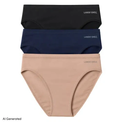 Lands' End Bikini True Solutions Light Weight Microfiber Basics 3 Pack Panties In Multi