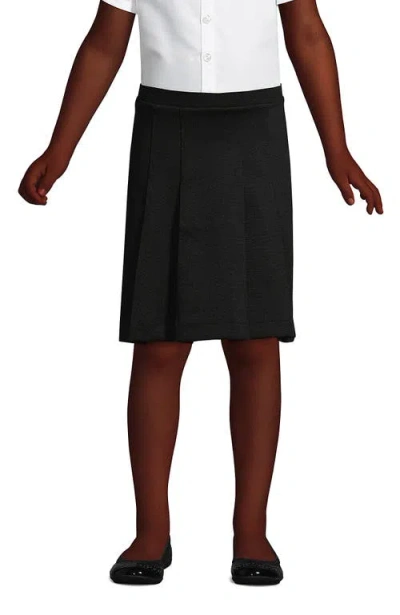 Lands' End Kids'  School Uniform Girls Ponte Pleat Skirt In Black