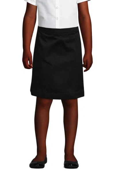 Lands' End Kids'  School Uniform Girls Blend Chino Skort Top Of Knee In Black