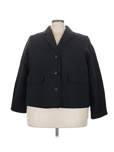 Pre-owned Lands' End Blazer Jacket In Black