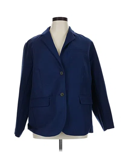 Pre-owned Lands' End Blazer Jacket In Blue