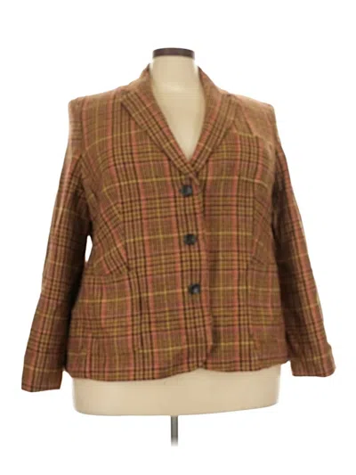 Pre-owned Lands' End Blazer Jacket In Brown