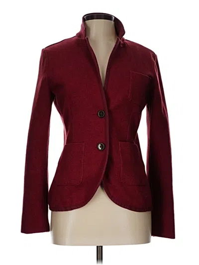 Pre-owned Lands' End Blazer Jacket In Burgundy