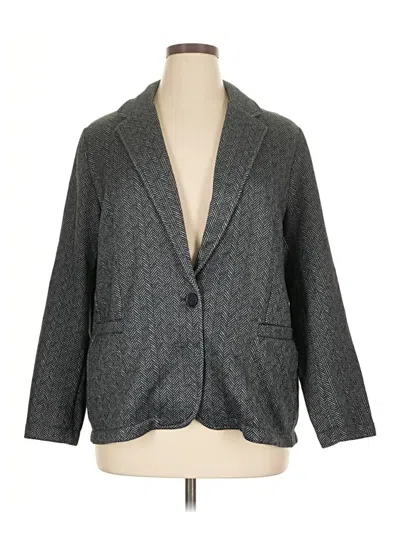 Pre-owned Lands' End Blazer Jacket In Gray