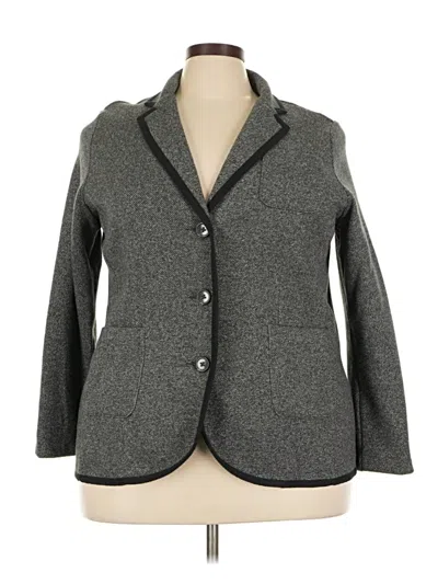 Pre-owned Lands' End Blazer Jacket In Gray