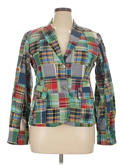 Pre-owned Lands' End Blazer Jacket In Green