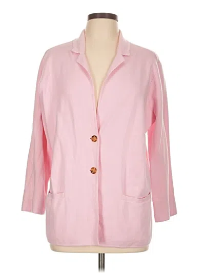 Pre-owned Lands' End Blazer Jacket In Pink