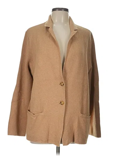Pre-owned Lands' End Blazer Jacket In Tan