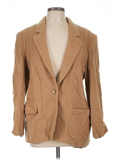 Pre-owned Lands' End Blazer Jacket In Tan