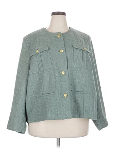 Pre-owned Lands' End Blazer Jacket In Teal