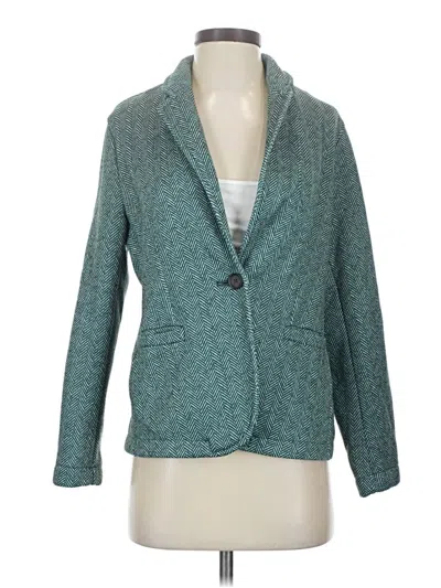 Pre-owned Lands' End Blazer Jacket In Teal