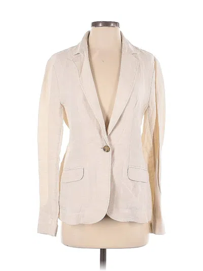Pre-owned Lands' End Blazer Jacket In White