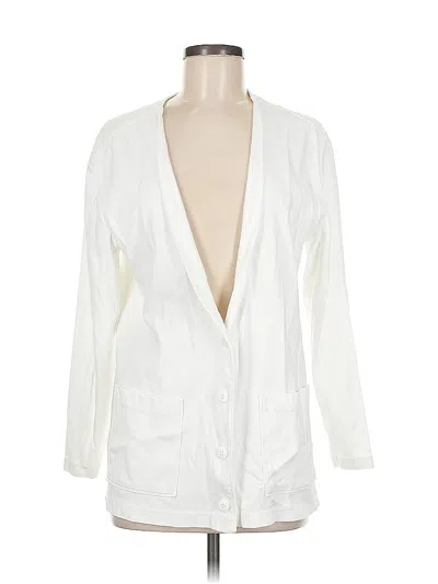 Pre-owned Lands' End Blazer Jacket In White
