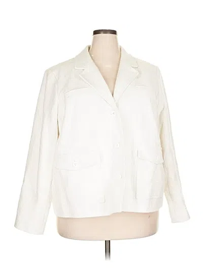 Pre-owned Lands' End Blazer Jacket In White