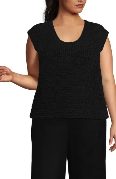 LANDS' END LANDS' END BLEND TEXTURE U NECK VEST SWEATER