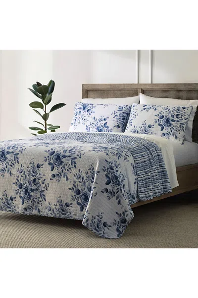 Lands' End Blue Loom Dalia Reversible Print Cotton Quilt Bedding Set In Multi