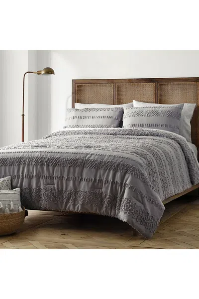 Lands' End Blue Loom Isla Cotton Comforter Set In Gray