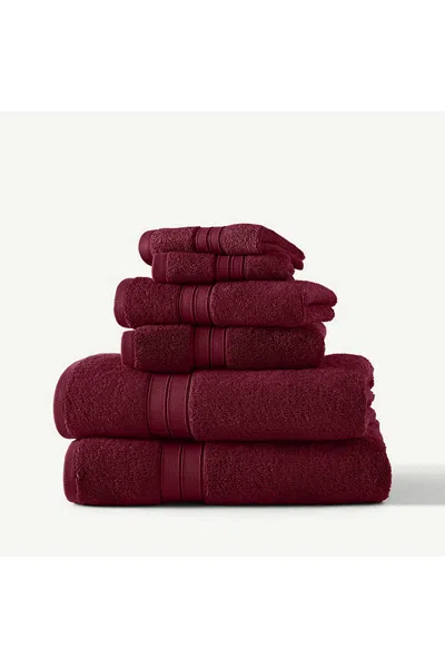 Lands' End Blue Loom Liam Bleach Friendly Cotton 6 Piece Bath Towel Set In Multi
