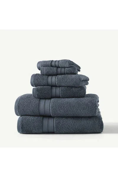 Lands' End Blue Loom Liam Odor Resistant Cotton 6 Piece Bath Towel Set In Gray
