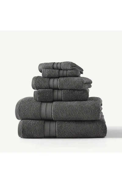 Lands' End Blue Loom Liam Odor Resistant Cotton 6 Piece Bath Towel Set In Gray