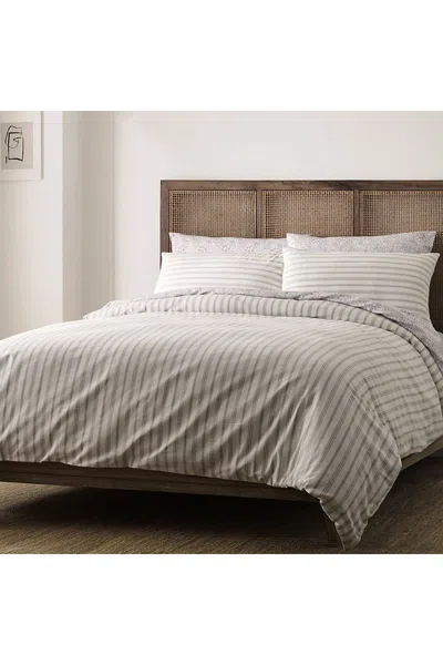 Lands' End Blue Loom Saylor Stripe Cotton Duvet Cover Set In White