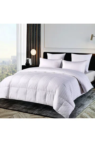 Lands' End Blue Ridge Home Fashions Damask Stripe Duraloft Down Alternative Comforter In White