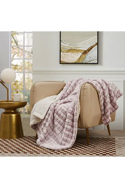 Lands' End Blue Ridge Home Fashions Micromink Sherpa Reversible Throw Blanket In Red
