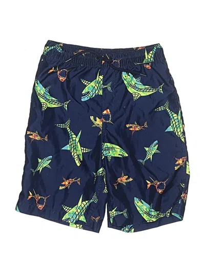 Pre-owned Lands' End Kids'  Board Shorts In Blue