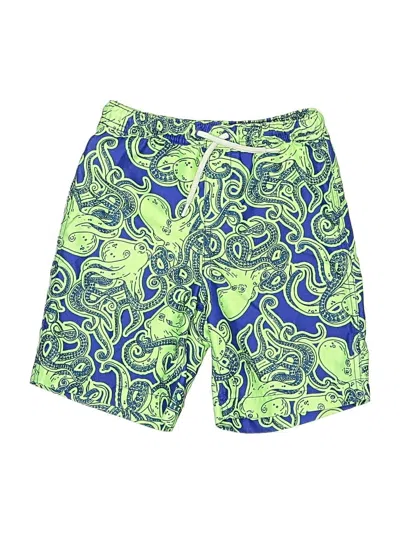 Pre-owned Lands' End Kids'  Board Shorts In Green