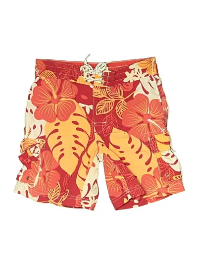 Pre-owned Lands' End Kids'  Board Shorts In Red