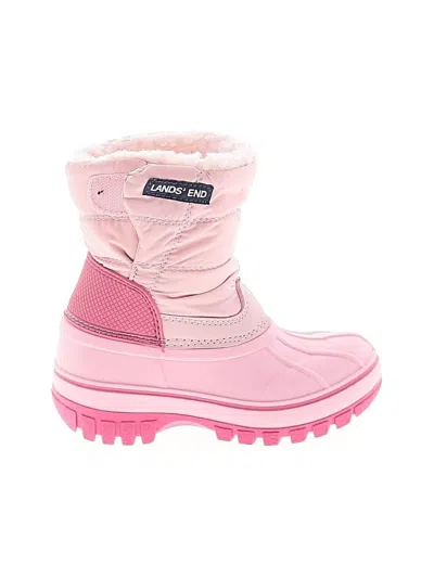 Pre-owned Lands' End Kids'  Boots In Pink