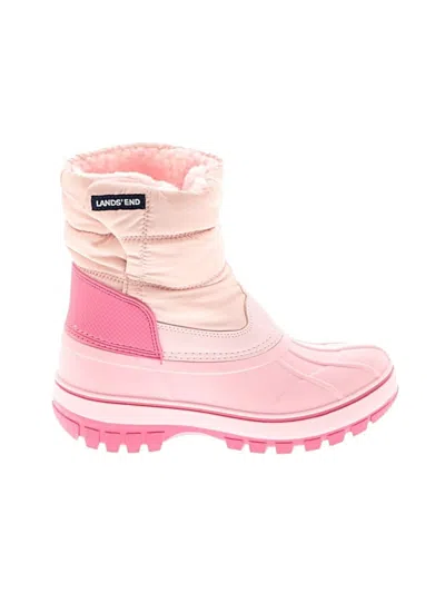 Pre-owned Lands' End Kids'  Boots In Pink