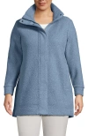 Lands' End Boucle Fleece Coat In Blue