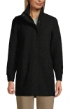Lands' End Boucle Fleece Coat In Black
